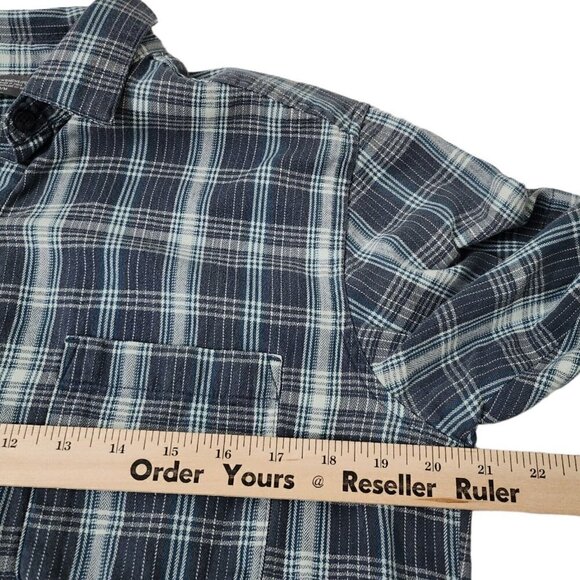 The North Face Top Womens Medium Flannel Button Up Shirt White Plaid Cuff Sleeve - Picture 10 of 12